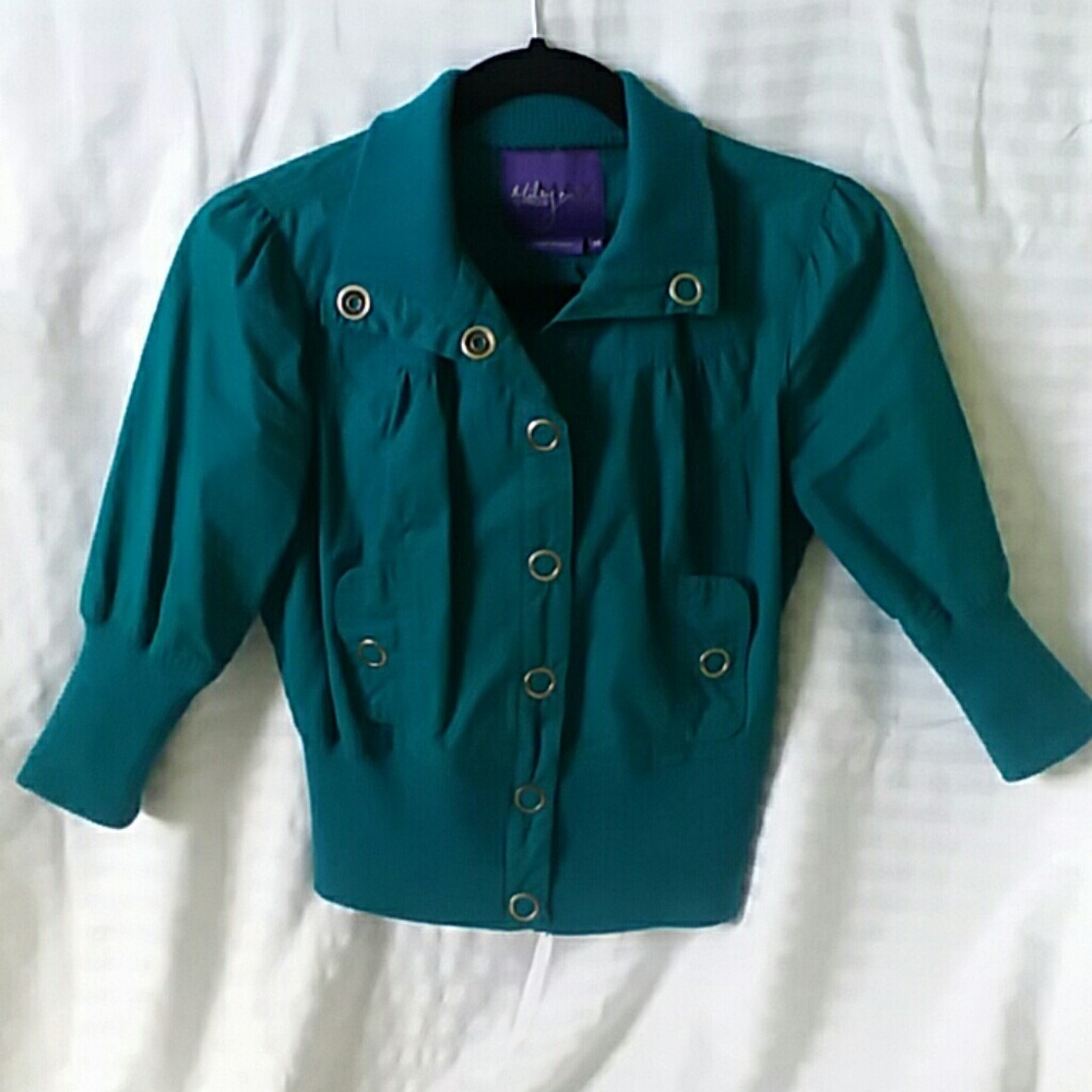 Miley Cyrus Max Azaria 3/4 Sleeve Cropped Jacket